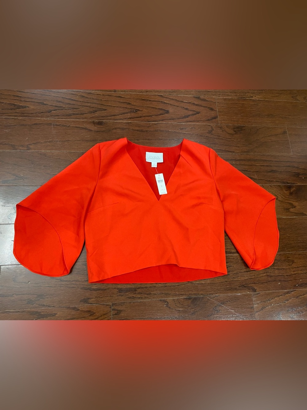 NWT Anthropologie Mare Mare Cape Blouse Red Oversized V-neck Gorgeous